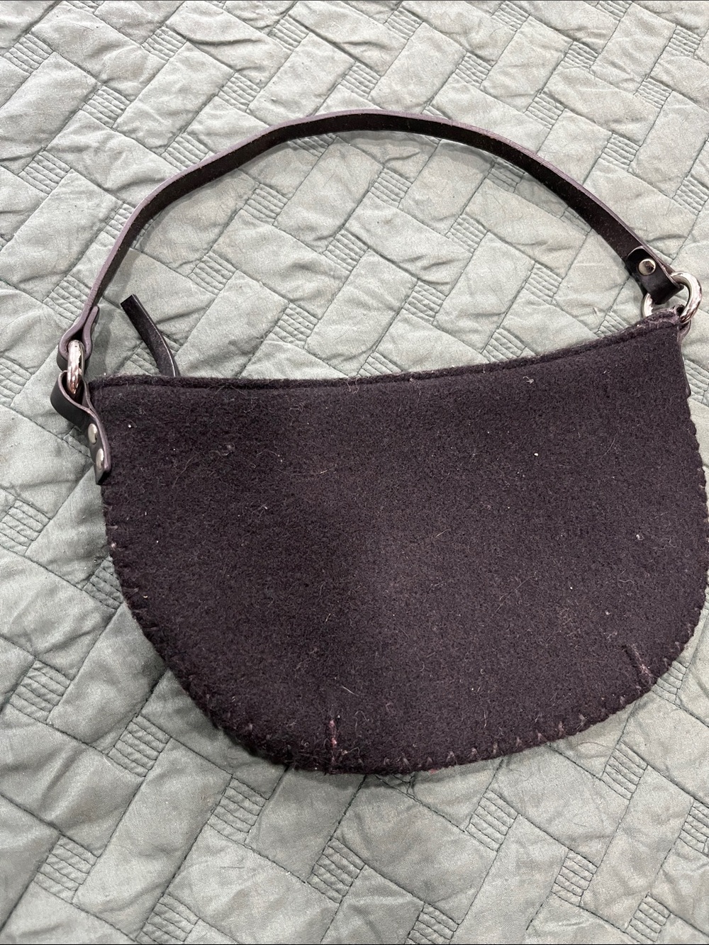 Banana Republic Black Felt Shoulder Bag